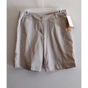 Women's Champion Golf Shorts, Advanced High Performance Duo Dry Max, Khaki Sz 6.